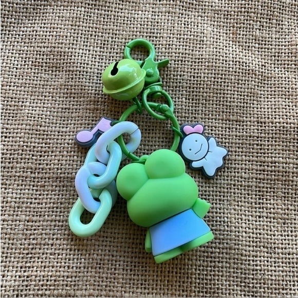 Hello kitty & Friend Keroppi Key Rink Key Fob Bell Charm 3 D  Sanrio New - Picture 3 of 6